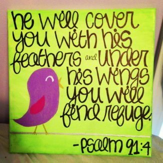 Psalm 91:4 Canvas Painting